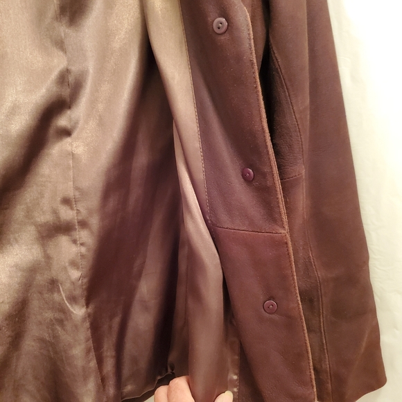 Modern Essentials Brown Leather Jacket GUC Sz M - Picture 9 of 13